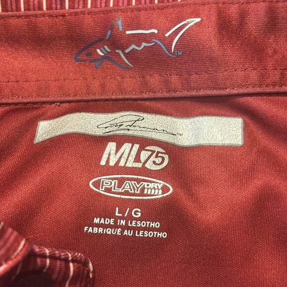 Greg Norman Collection ML75 Stripe Men's Polo Shirt Red Size Large - Picture 4 of 6